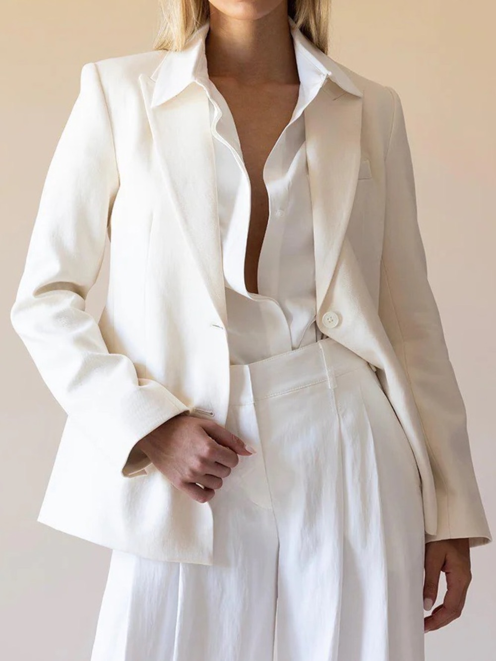 TWP Husband Linen/Cotton Blazer Women’s Size Large in Bone Suit Jacket twp NWT